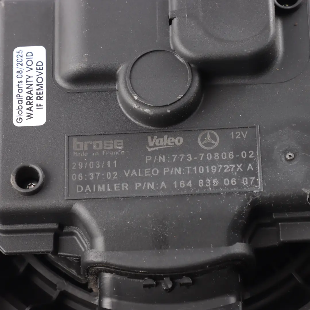 Heater Blower Motor Fan Unit to Mercedes ML W164 with Part number A1648350607 Mercedes ML W164 Heater Blower Motor Fan Unit - SKU rhd-A1648350607 - Part number A1648350607