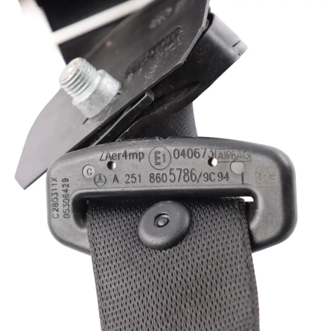 Mercedes W164 Seat Belt Upper Front Seatbelt Black Left N/S - SKU RHD-A2518605786 - Part number A2518605786