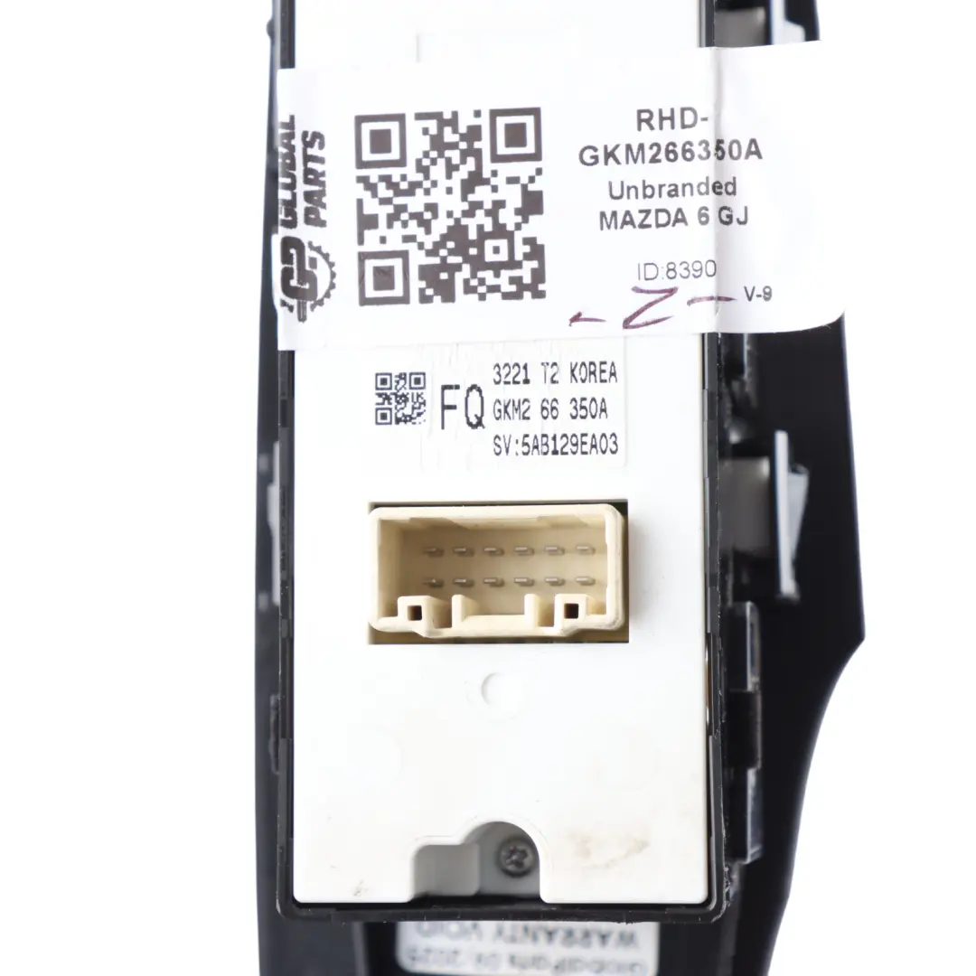 Mazda 6 GJ Window Lifter Switch Power Fold Driver's Side to with Part number GKM266350A Mazda 6 GJ Window Lifter Switch Power Fold Driver's Side - SKU RHD-GKM266350A - Part number GKM266350A