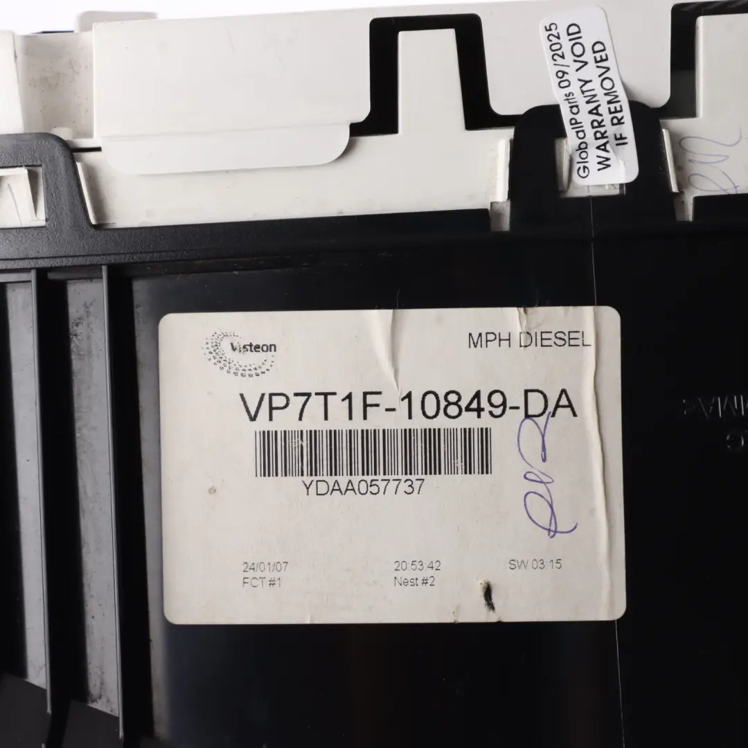 Ford Transit Connect Diesel Instrument Cluster Manual - SKU RHD-VP7T1F-10849-DA - Part number VP7T1F-10849-DA