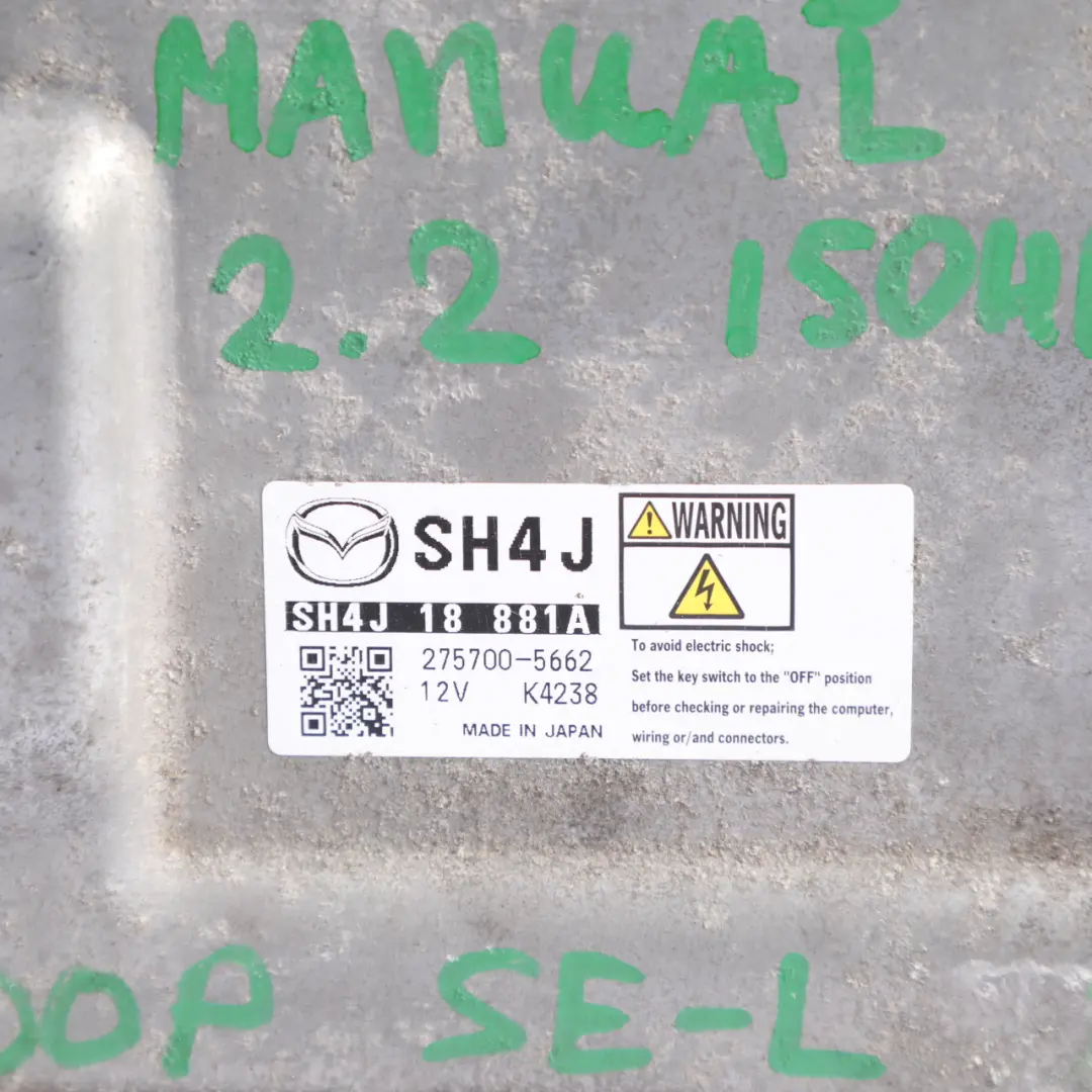  Mazda 6 Mk3 GJ 2.2D SkyActiv 150HP Engine Control Unit Module Manual - SKU SH4J18881A - Part number SH4J18881A