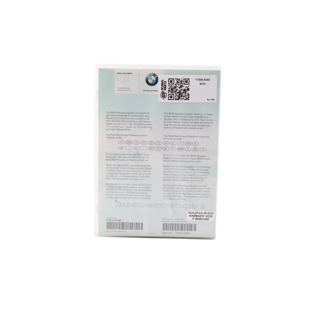 Disc High Navigation DVD 2004-2 Road Map Europe to BMW with Part number T1000-8293 BMW Disc High Navigation DVD 2004-2 Road Map Europe - SKU T1000-8293 - Part number T1000-8293