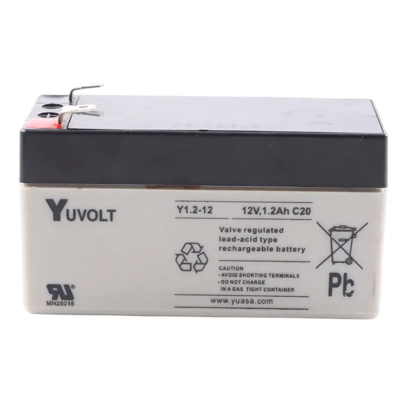 Yuasa Yuvolt Burglar Alarm Battery Rechargeable Unit Y1.2-12 12V 1.3Ah C20