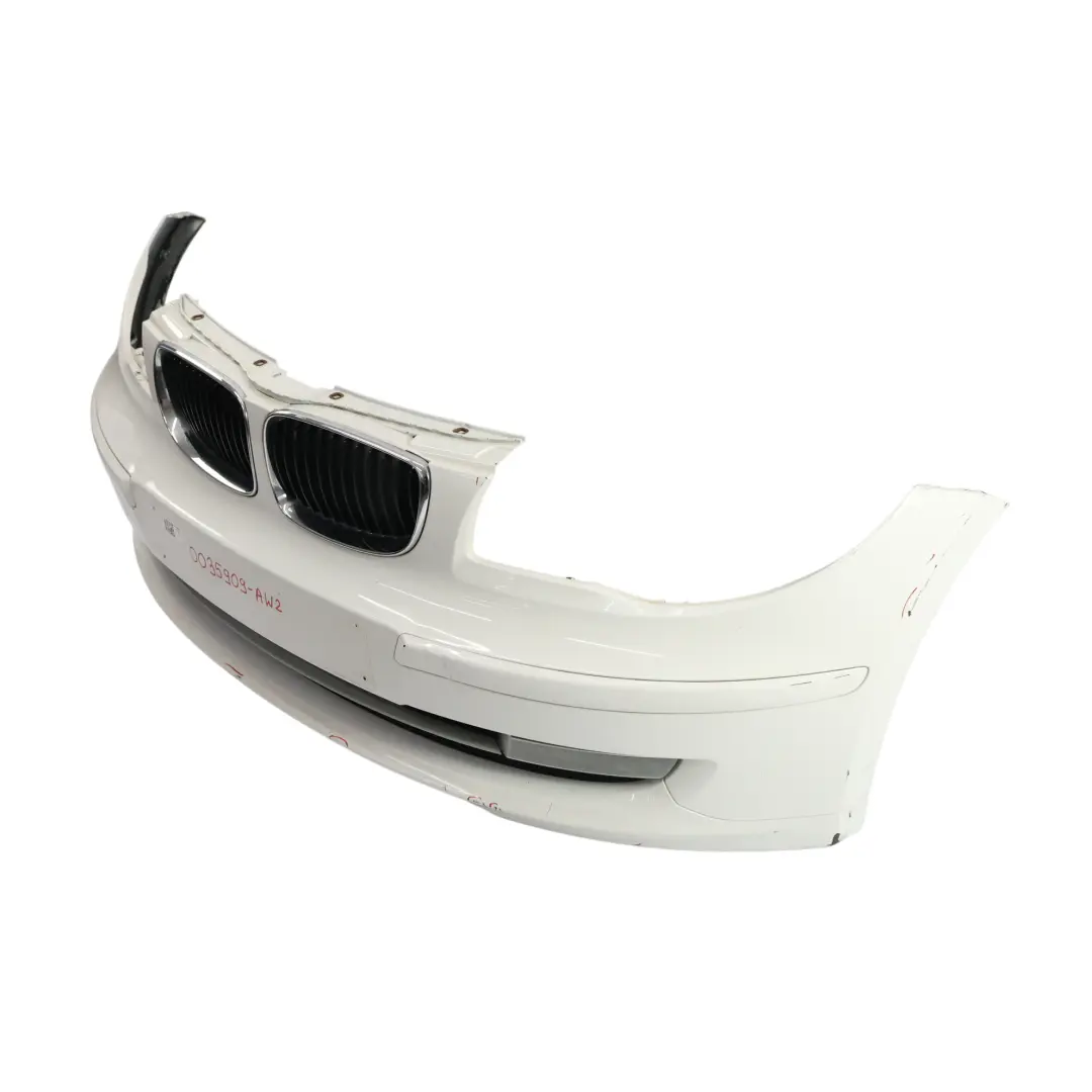 BMW E81 E87 LCI Complete Front Bumper Trim PDC Alpinweiss White 3 - 300 - SKU 0035909-AW2 - Part number 0035909