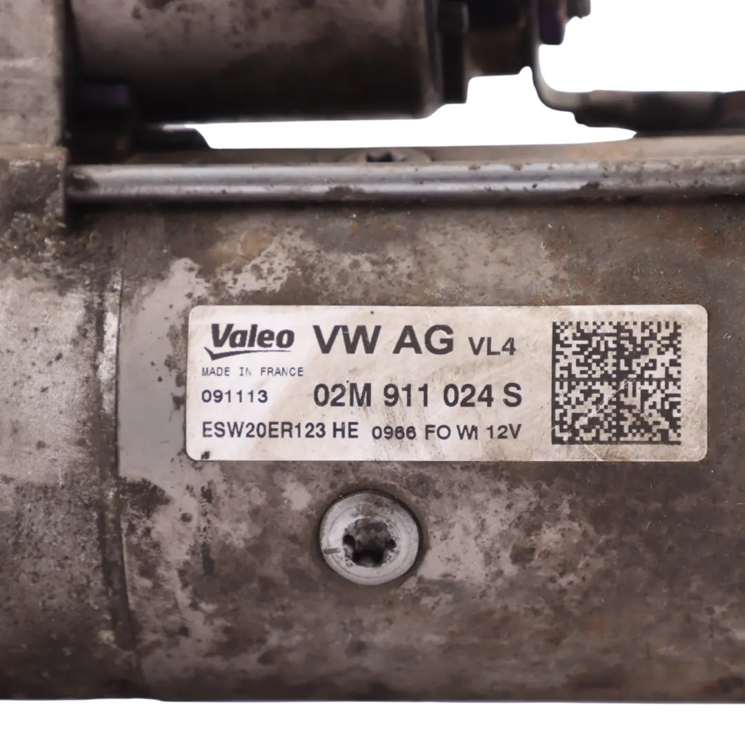 VW Golf MK7 5G Audi A3 8V Engine Starter Motor Valeo 2.0 TDI Diesel - SKU 02M911024S - Part number 02M911024S