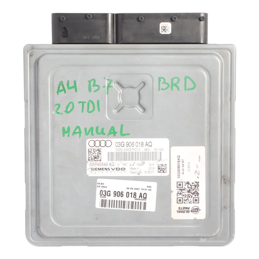 Audi A4 B7 2.0 TDI 170HP BRD Engine Control Module Unit ECU 03G906018AQ Manual