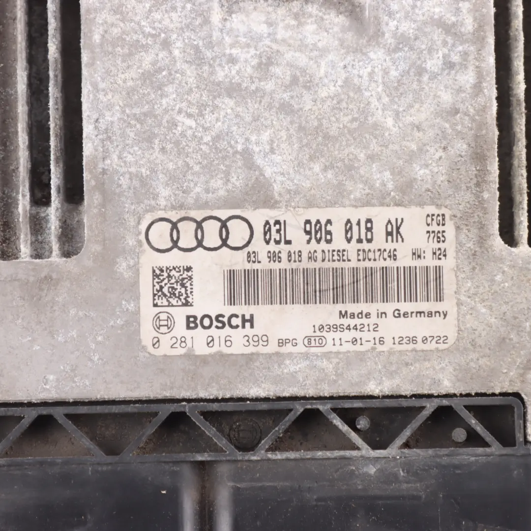 Audi A3 8P 2.0 TDI CFGB 170HP Diesel Engine Control ECU Automatic - SKU 03L906018AK - Part number 03L906018AK