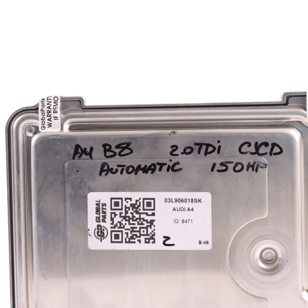 CJCD 150HP Engine Control ECU Automatic to Audi A4 B8 A5 8T 2.0 TDI with Part number 03L906018SK Audi A4 B8 A5 8T 2.0 TDI CJCD 150HP Engine Control ECU Automatic - SKU 03L906018SK - Part number 03L906018SK