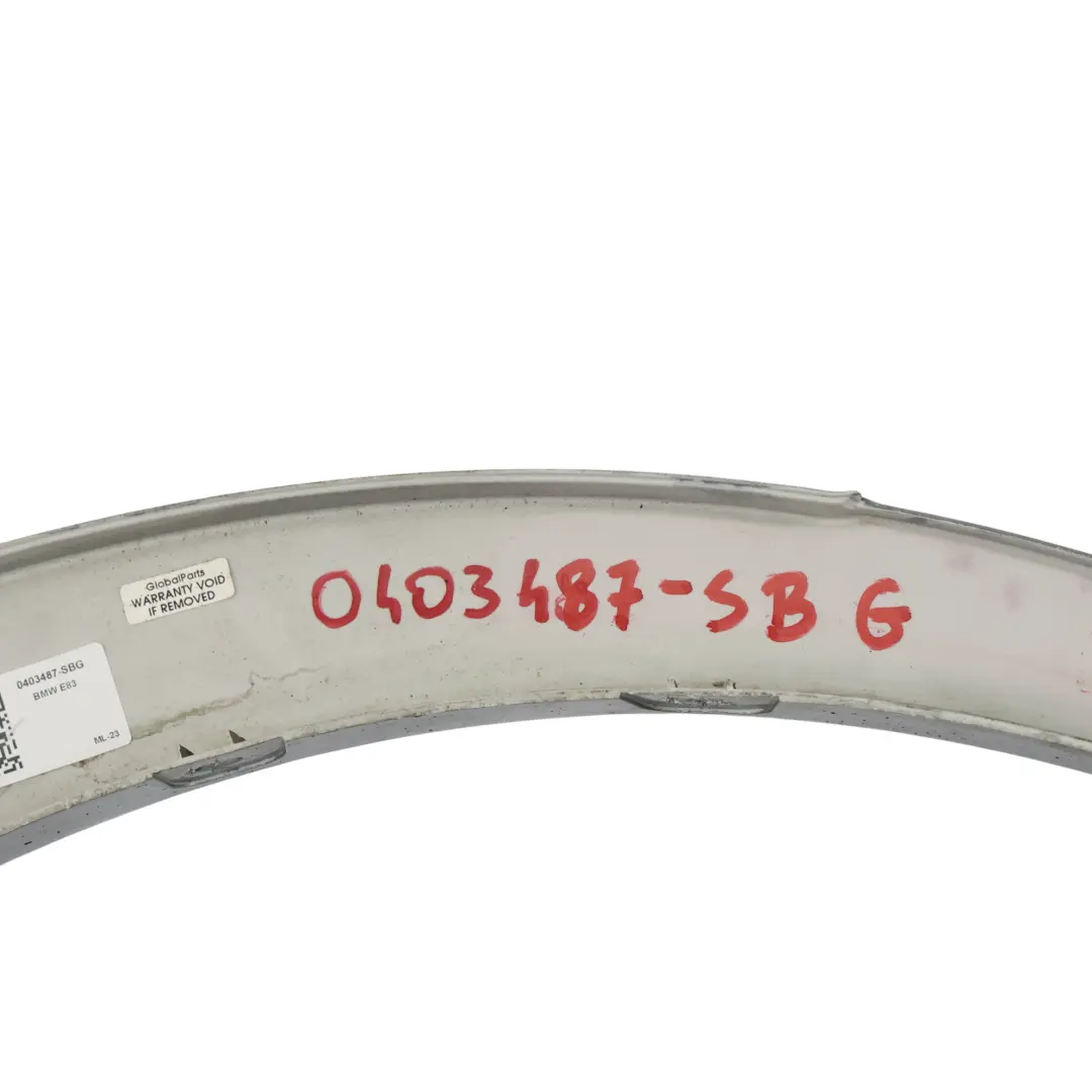 Right O/S Wheel Arch Cover Silbergrau Grey A08 to BMW X3 Series E83 M Sport Rear with Part number 0403487 BMW X3 Series E83 M Sport Rear Right O/S Wheel Arch Cover Silbergrau Grey A08 - SKU 0403487-SBG - Part number 0403487