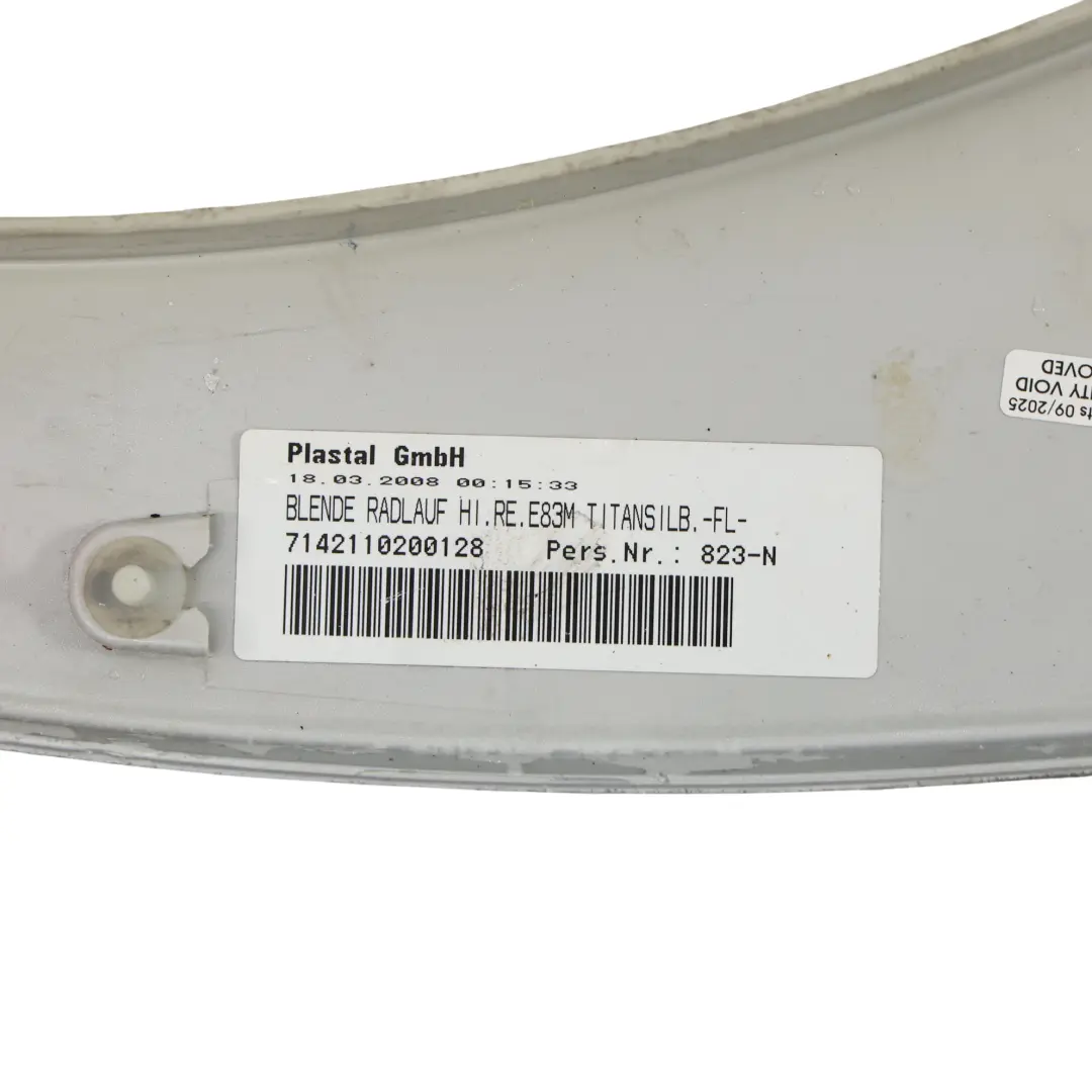 Arch Cover Rear Right O/S M Sport Titansilber Silver - 354 to BMW X3 E83 Wheel with Part number 0403487 BMW X3 E83 Wheel Arch Cover Rear Right O/S M Sport Titansilber Silver - 354 - SKU 0403487-TS1 - Part number 0403487