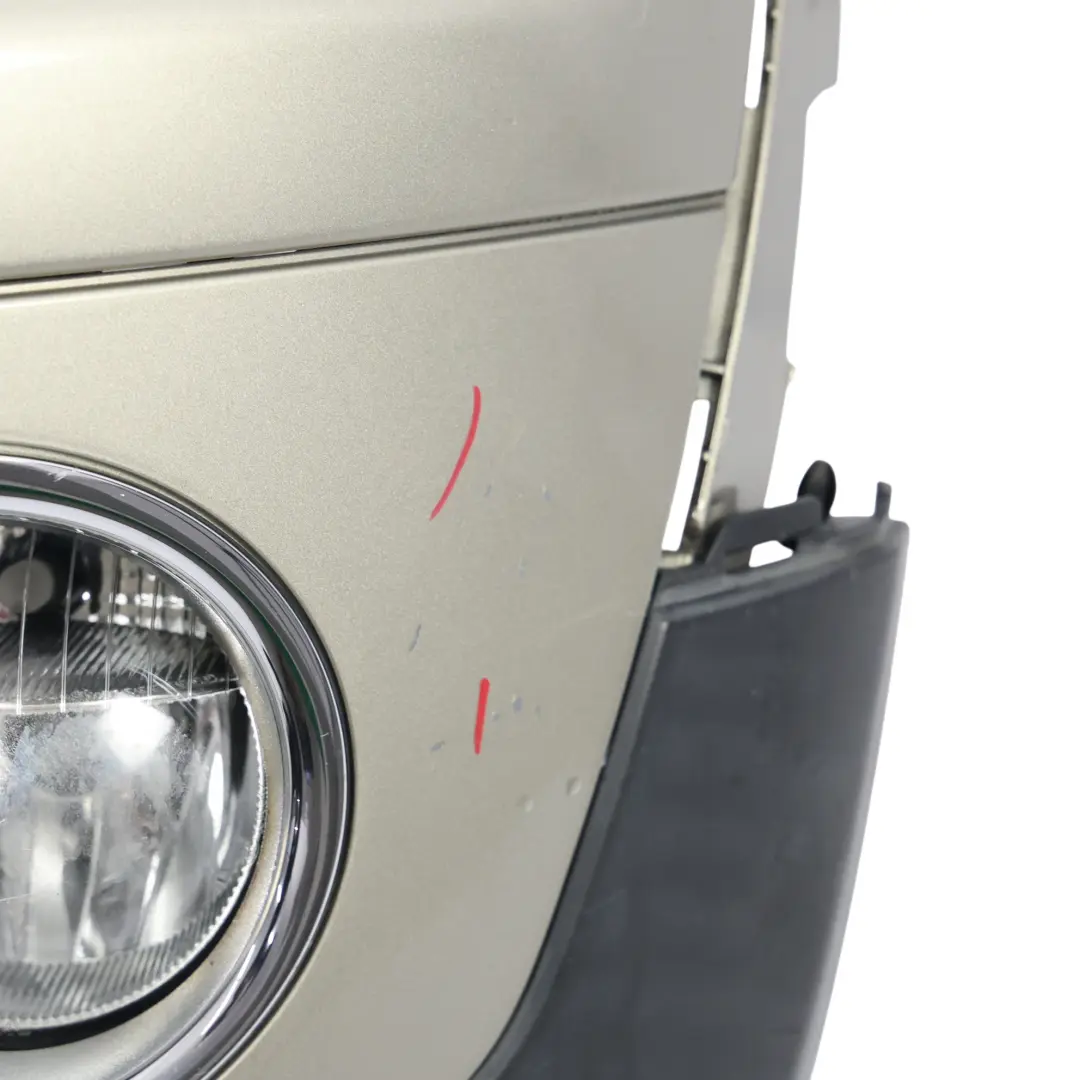 Front Bumper Complete Trim Panel Sparkling Silver Metallic - A60 to Mini R55 R56 with Part number 0430221 Mini R55 R56 Front Bumper Complete Trim Panel Sparkling Silver Metallic - A60 - SKU 0430221-SS - Part number 0430221