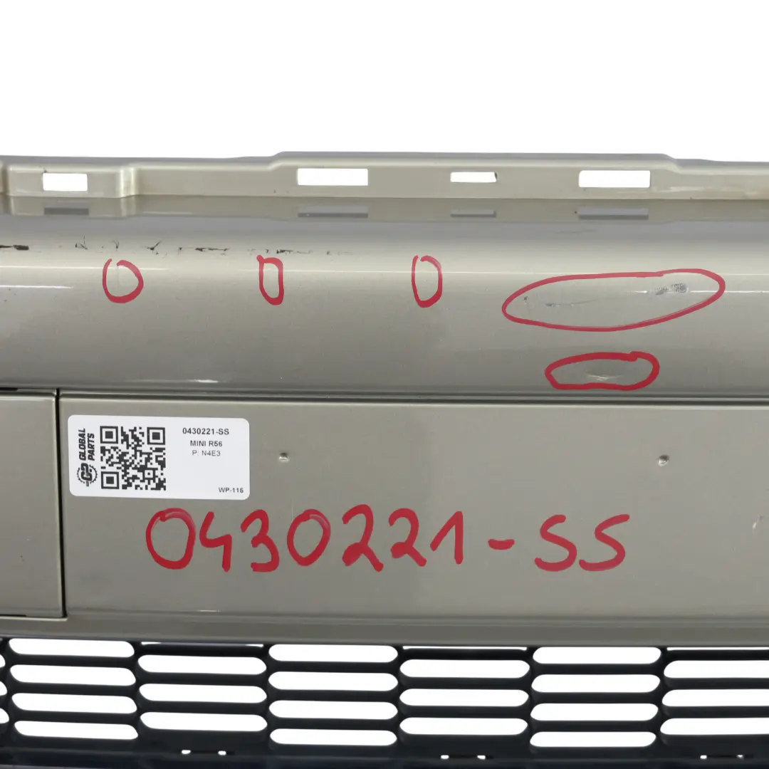 Mini R55 R56 Front Bumper Complete Trim Panel Sparkling Silver Metallic - A60 - SKU 0430221-SS - Part number 0430221
