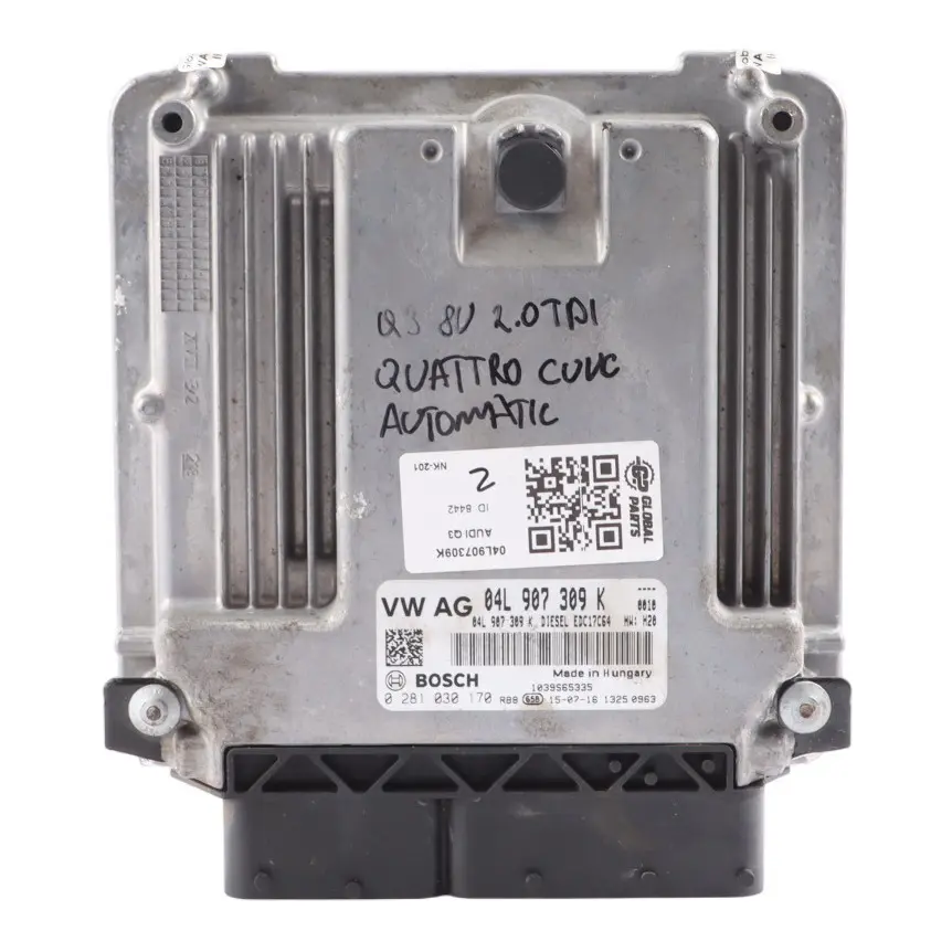 Audi Q3 8U 2.0 TDI CUVC 150HP Quattro Engine Control ECU 04L907309K Automatic