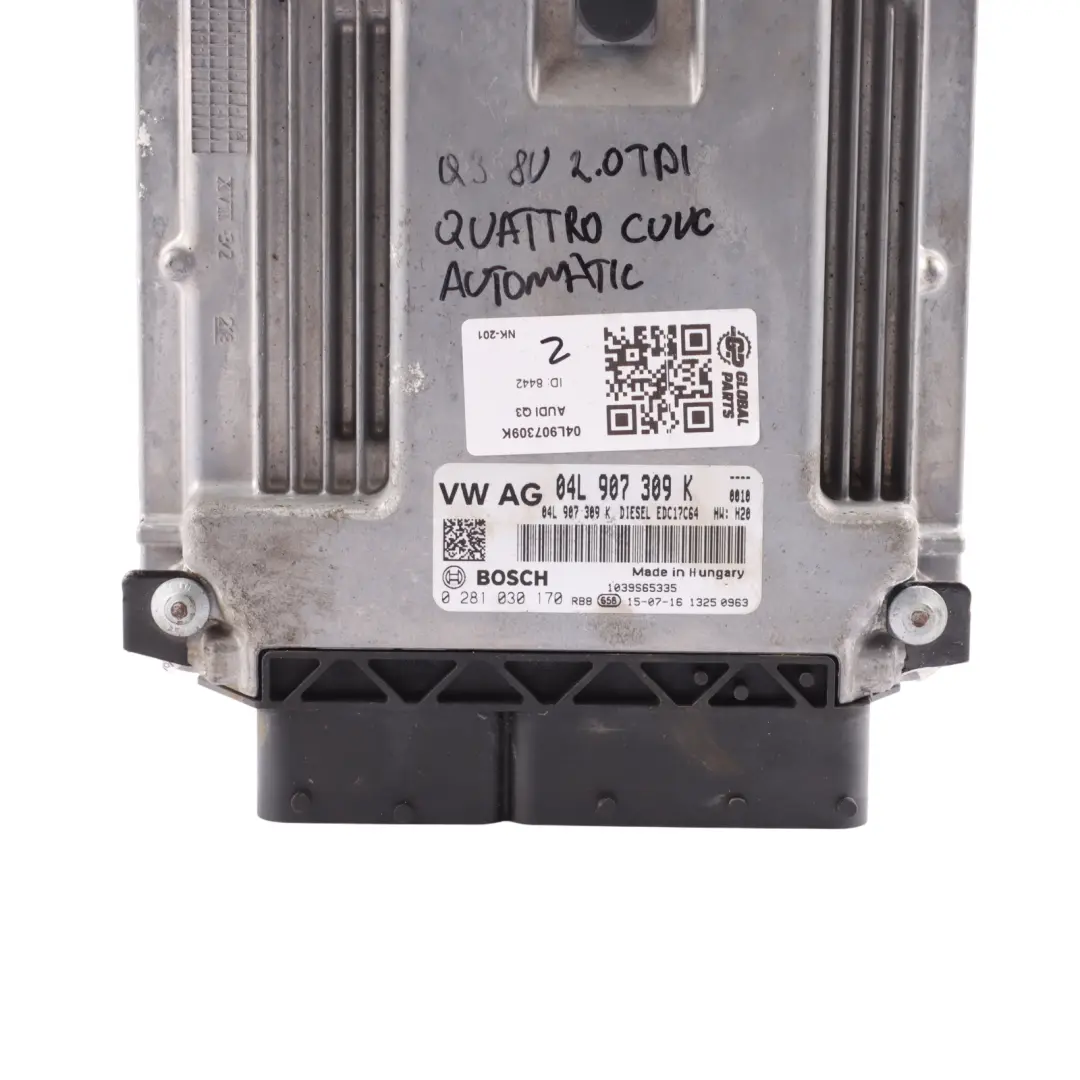 CUVC 150HP Quattro Motor Steuergerät Automatik für Audi Q3 8U 2.0 TDI mit Teilenummer 04L907309K Audi Q3 8U 2.0 TDI CUVC 150HP Quattro Motor Steuergerät Automatik - SKU 04L907309K - Teilenummer 04L907309K
