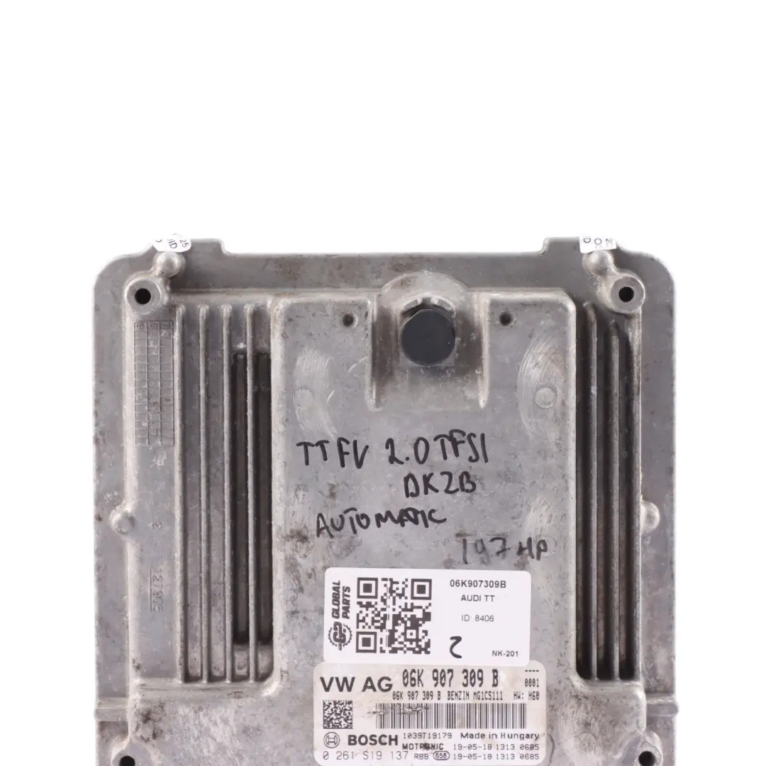 DKZB Engine Control Unit Module Automatic to Audi TT FV 2.0 TFSI with Part number 06K907309B Audi TT FV 2.0 TFSI DKZB Engine Control Unit Module Automatic - SKU 06K907309B - Part number 06K907309B