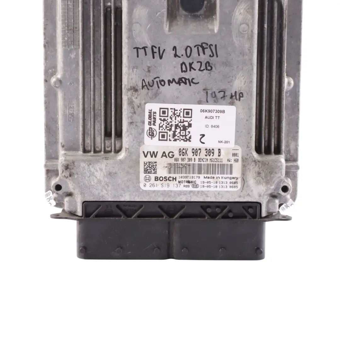 Audi TT FV 2.0 TFSI DKZB Engine Control Unit Module Automatic - SKU 06K907309B - Part number 06K907309B
