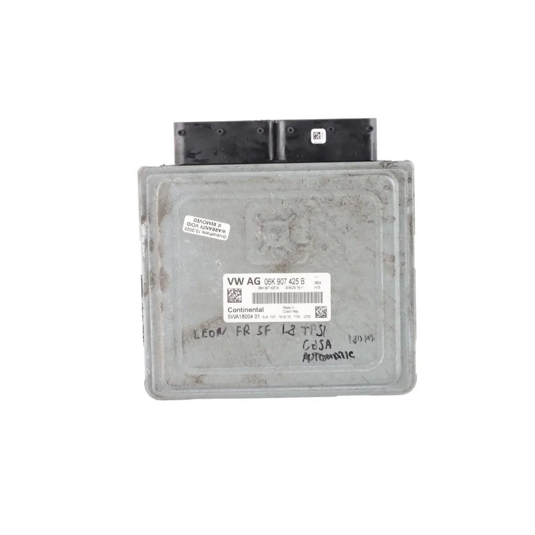 5F FR 1.8 TFSI CJSA 231HP Quattro Engine ECU Automatic to Seat Leon with Part number 06K907425B Seat Leon 5F FR 1.8 TFSI CJSA 231HP Quattro Engine ECU Automatic - SKU 06K907425B-12 - Part number 06K907425B