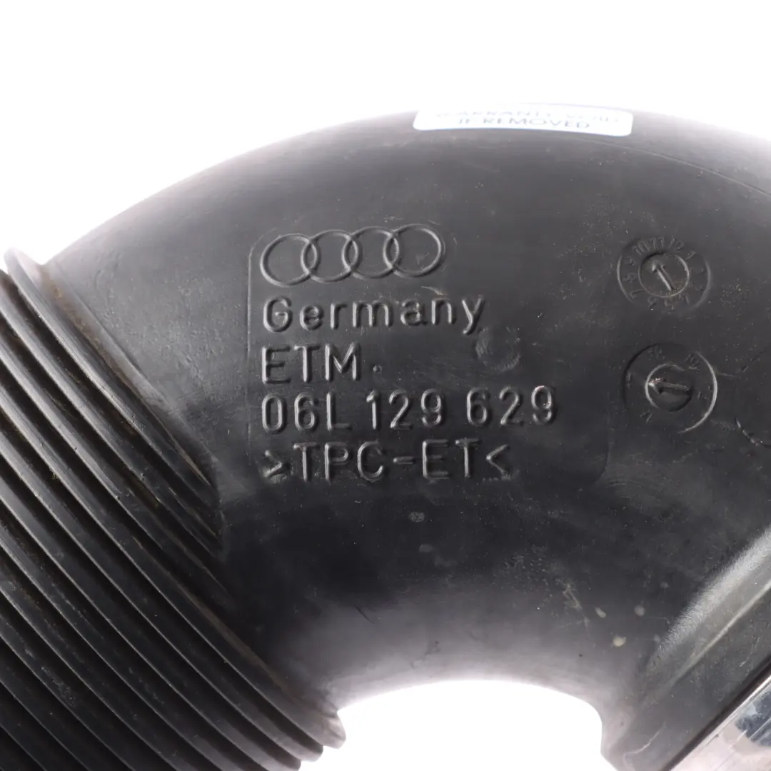 Intake Duct Petrol Connecting Tube Pipe Inlet 06L129629 to Audi A4 B9 A5 F5 Air with Part number 06L129629D Audi A4 B9 A5 F5 Air Intake Duct Petrol Connecting Tube Pipe Inlet 06L129629 - SKU 06L129629D - Part number 06L129629D