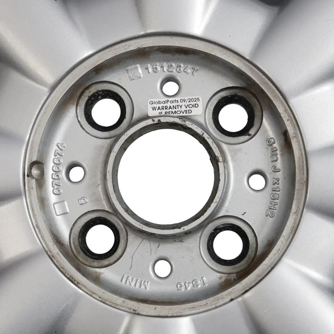 Mini Cooper One R50 R52 Argent Alliage Aluminium Jante 15" 5,5J ET:45 - SKU 1512347-1 - Numéro de pièce 1512347