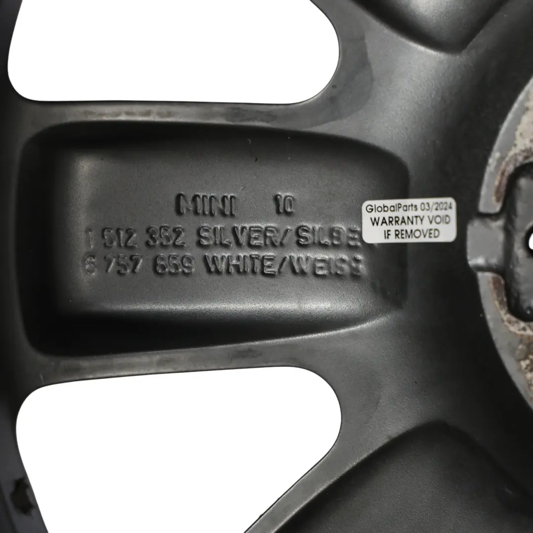 Felga Aluminiowa 17" ET:48 7J do Mini R50 R56 o numerze 1512352 Mini R50 R56 Felga Aluminiowa 17" ET:48 7J - SKU 1512352-10 - Numer Części 1512352