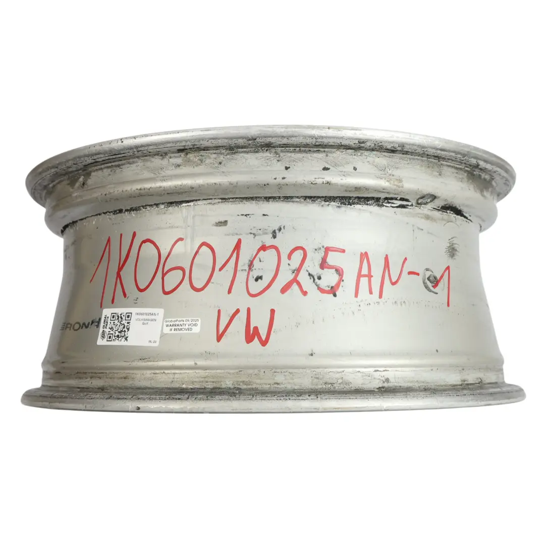 VW Volkswagen Golf Mk5 Mk6 Argent Jante Alliage 17" ET:54 7J - SKU 1K0601025AN-1 - Numéro de pièce 1K0601025AN