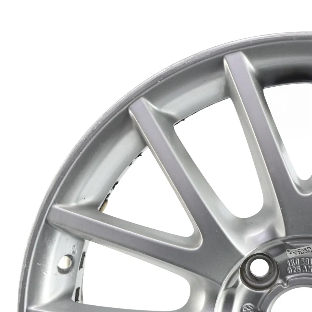 VW Volkswagen Golf Mk5 Mk6 Silberne Leicht Metall Felge 17" ET:54 7J - SKU 1K0601025AN-1 - Teilenummer 1K0601025AN