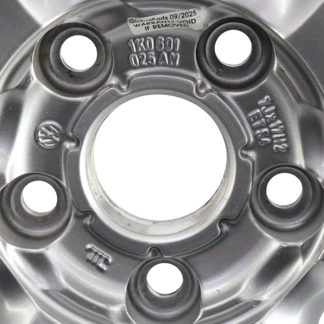 VW Volkswagen Golf Mk5 Mk6 Argento Cerchio in Lega 17" ET:54 7J - SKU 1K0601025AN-1 - Numero di parte 1K0601025AN