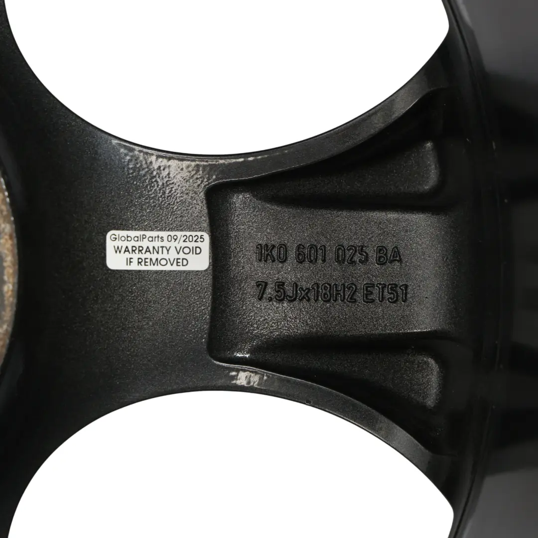 Mk5 Llanta Aleación Negro 18 "7.5J ET:51 para VW Volkswagen Golf con número de pieza 1K0601025BA VW Volkswagen Golf Mk5 Llanta Aleación Negro 18 "7.5J ET:51 - SKU 1K0601025BA-2 - Número de pieza 1K0601025BA