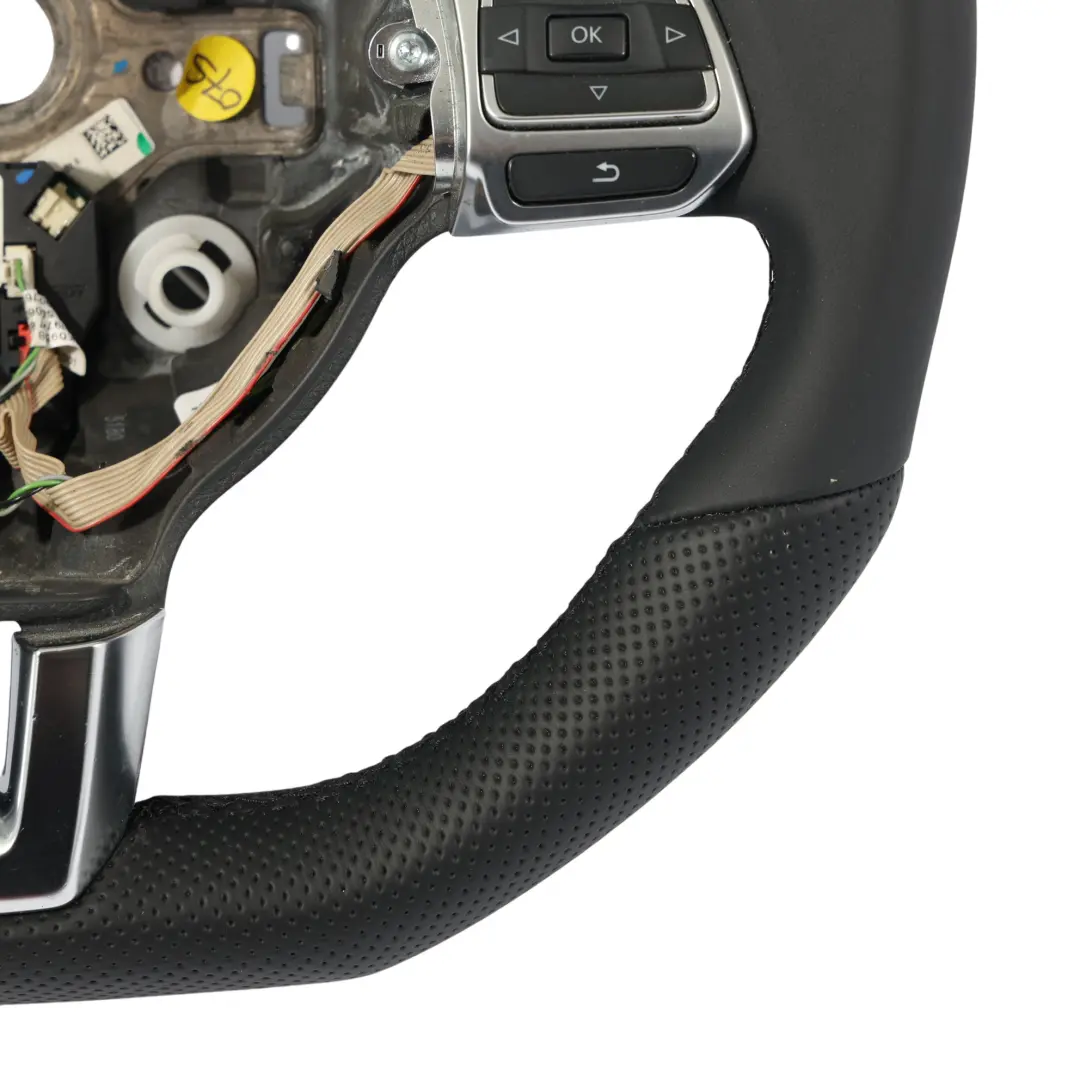 VW Volkswagen Scirocco Volante NUOVO In Pelle Nera Fondo Piatto - SKU 1K8419091J-1 - Numero di parte 1K8419091J