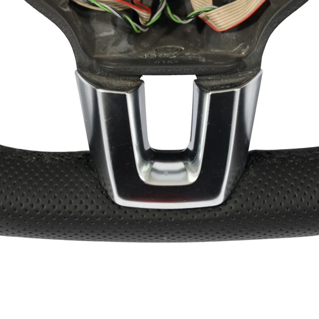 VW Volkswagen Scirocco Volante NUOVO In Pelle Nera Fondo Piatto - SKU 1K8419091J-1 - Numero di parte 1K8419091J