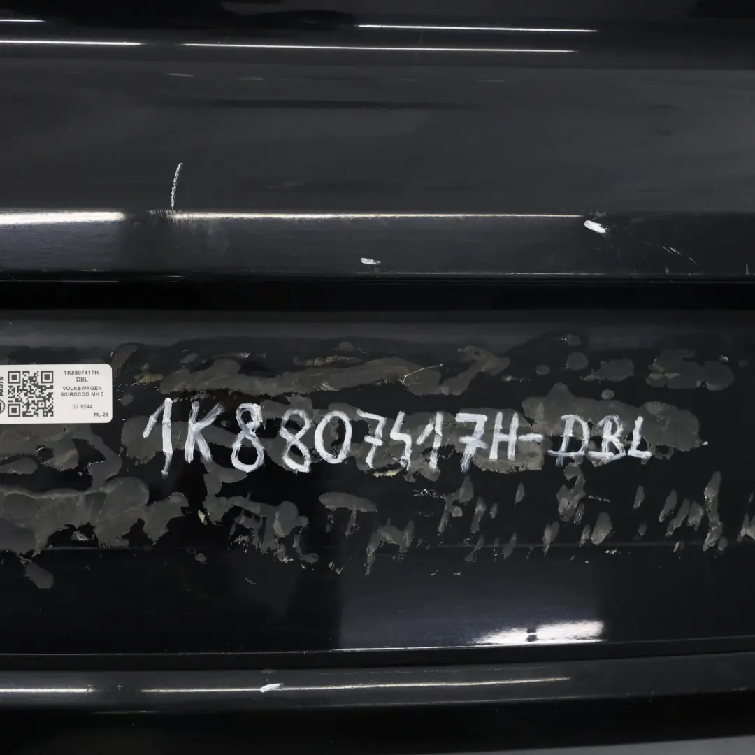 Mk3 Bumper Rear Trim Panel Cover Deep Black - C9X to Volkswagen VW Scirocco with Part number 1K8807417H Volkswagen VW Scirocco Mk3 Bumper Rear Trim Panel Cover Deep Black - C9X - SKU 1K8807417H-DBL - Part number 1K8807417H
