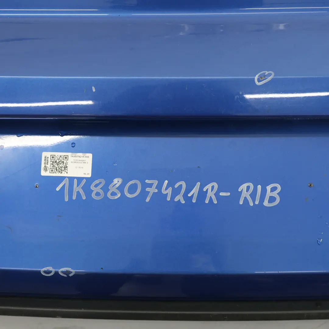 VW Scirocco Mk3 Zderzak Tylny Polift Rising Blue Niebieski Metalik - R5Z - SKU 1K8807421R-RIB - Numer Części 1K8807421R
