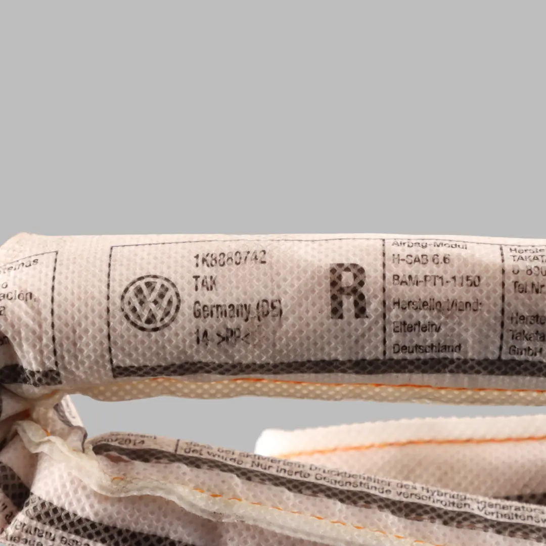 Mk3 Head Air Module Right O/S Roof Curtain to VW Volkswagen Scirocco with Part number 1K8880742B VW Volkswagen Scirocco Mk3 Head Air Module Right O/S Roof Curtain - SKU 1K8880742B - Part number 1K8880742B