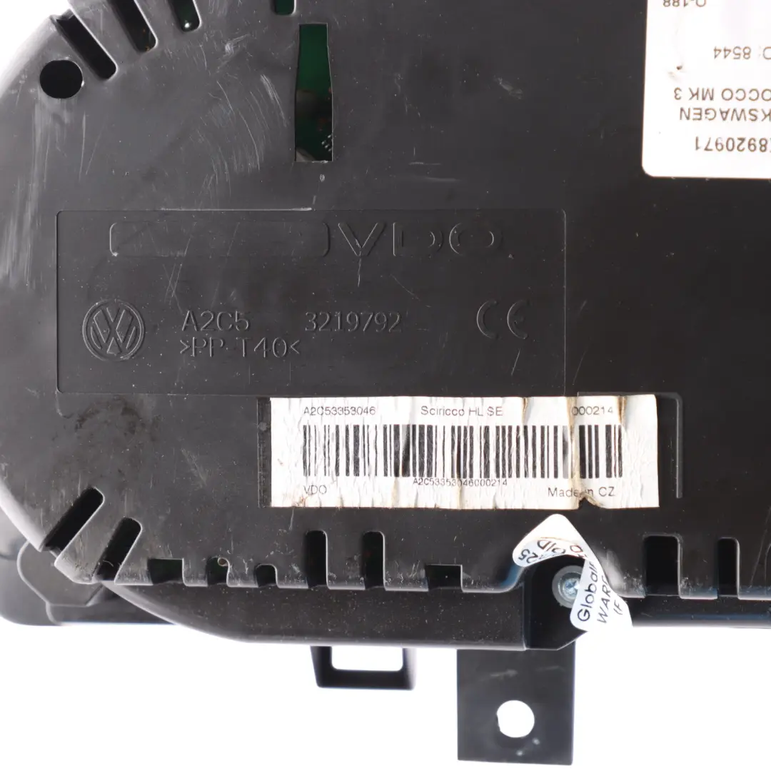 VW Scirocco Mk3 Instrument Cluster Clocks Speedo Petrol Manual - SKU 1K8920971 - Part number 1K8920971