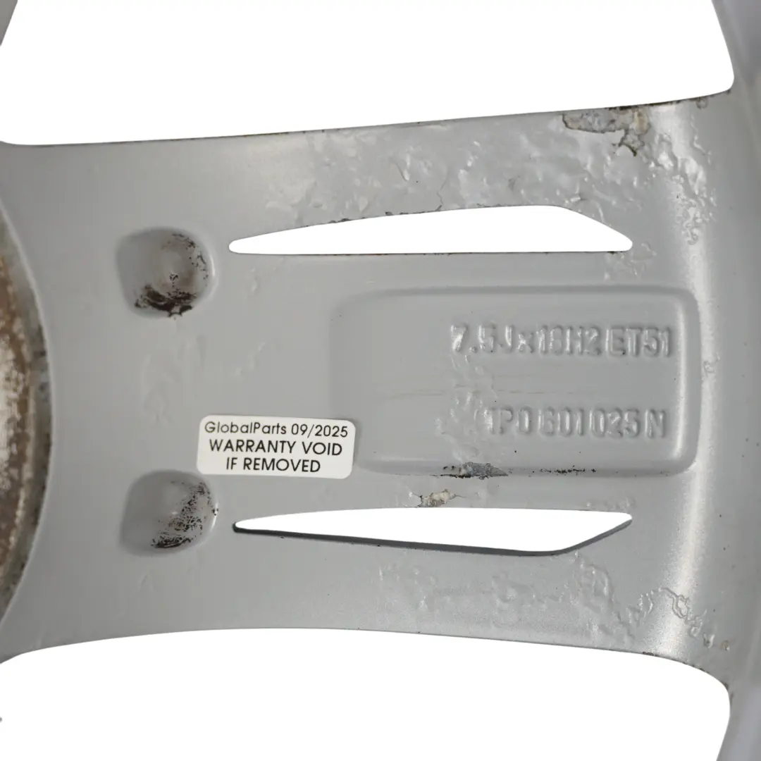 Seat Leon FR 1P Silver Wheel Alloy Rim 18" 7.5J ET:51 Star Spoke - SKU 1P0601025N-2 - Part number 1P0601025N