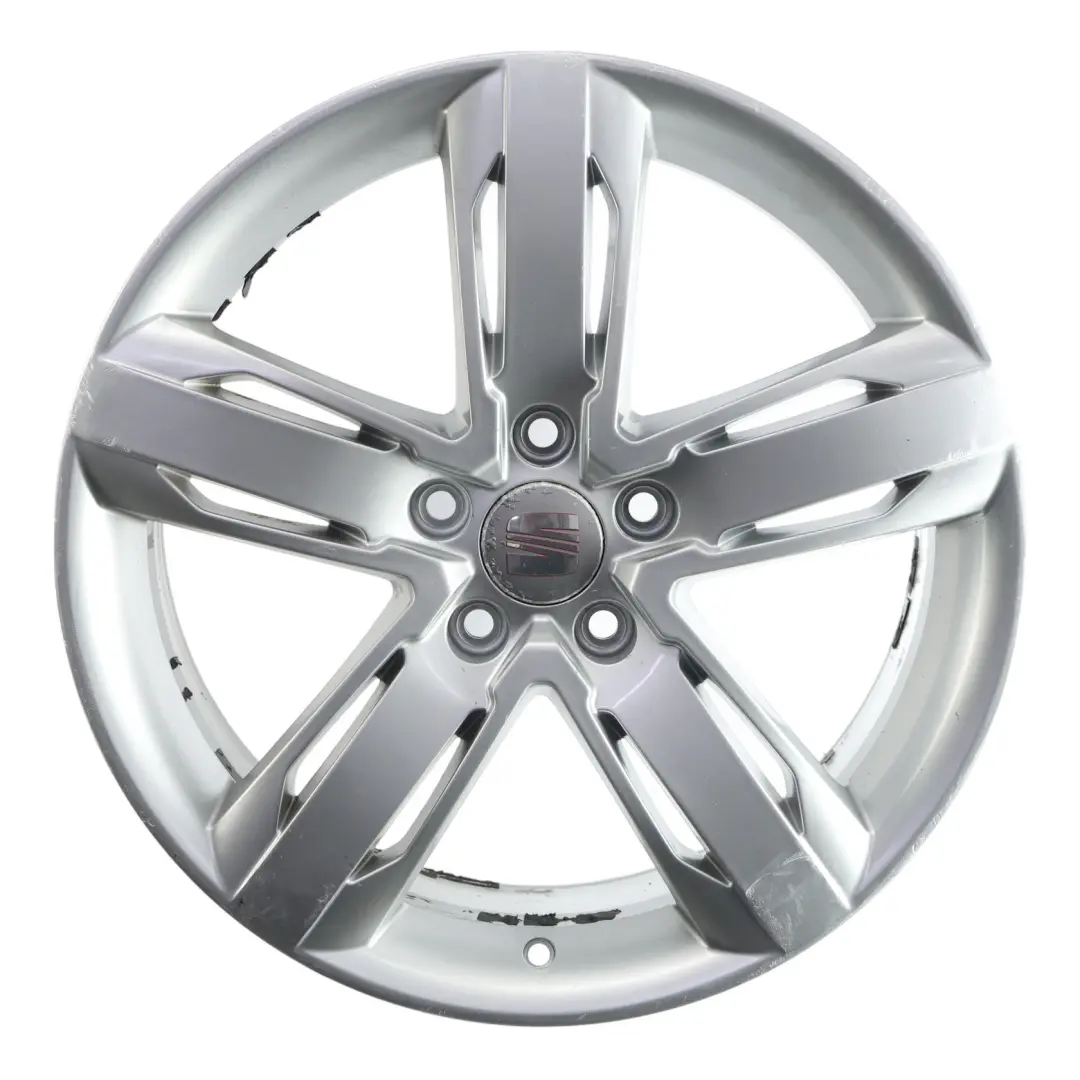 1P Silver Wheel Alloy Rim 18" 7.5J ET:51 Star Spoke to Seat Leon FR with Part number 1P0601025N Seat Leon FR 1P Silver Wheel Alloy Rim 18" 7.5J ET:51 Star Spoke - SKU 1P0601025N-3 - Part number 1P0601025N