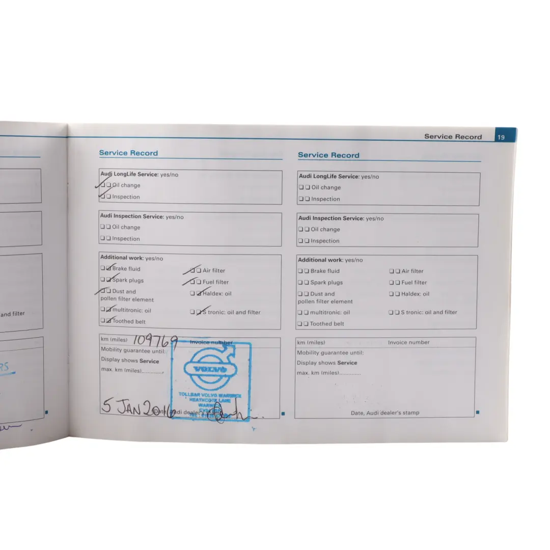 Audi Q7 4L Owner's Handbook Manual Service Booklet Pouch Case Wallet Set - SKU 28256274220 - Part number 28256274220