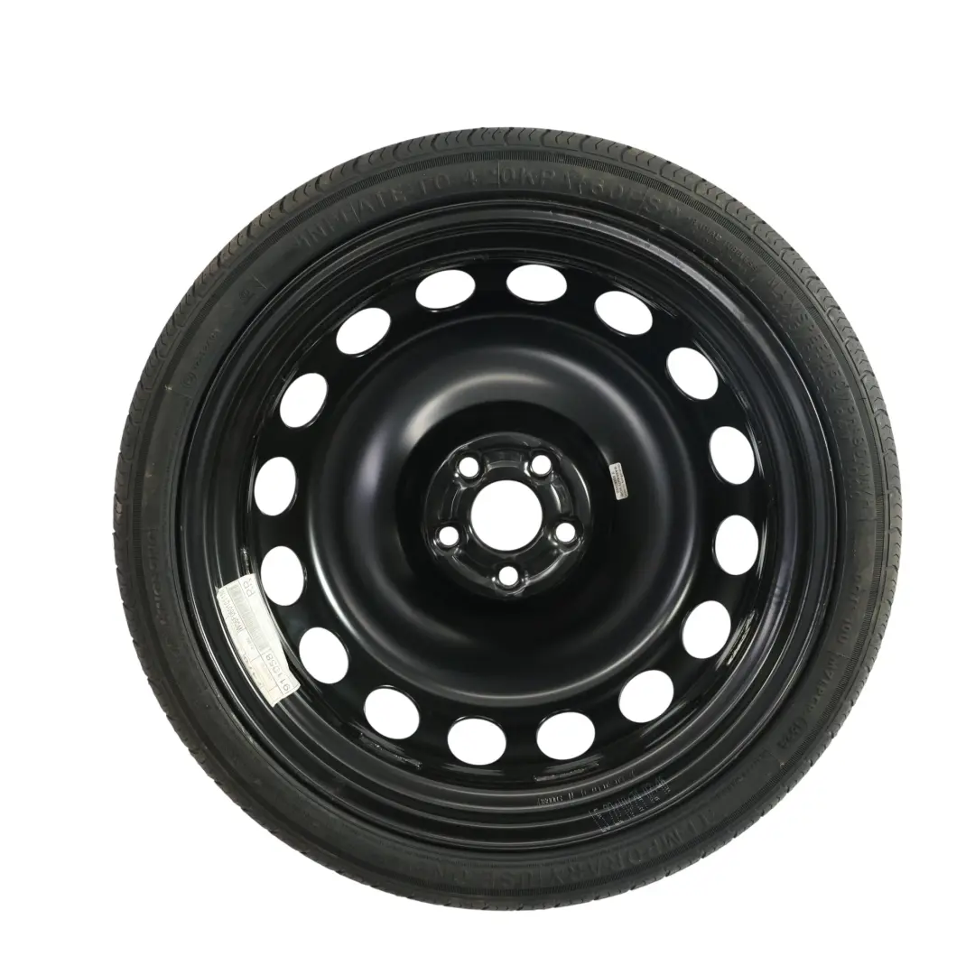 Mk6 Spare Space Saver Wheel Steel R18 3.5J ET:38 125/60 to VW Polo with Part number 2Q0601027AR VW Polo Mk6 Spare Space Saver Wheel Steel R18 3.5J ET:38 125/60 - SKU 2Q0601027AR - Part number 2Q0601027AR