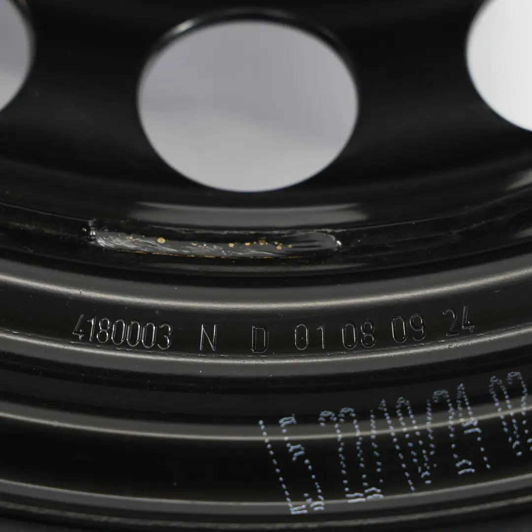 Mk6 Spare Space Saver Wheel Steel R18 3.5J ET:38 125/60 to VW Polo with Part number 2Q0601027AR VW Polo Mk6 Spare Space Saver Wheel Steel R18 3.5J ET:38 125/60 - SKU 2Q0601027AR - Part number 2Q0601027AR