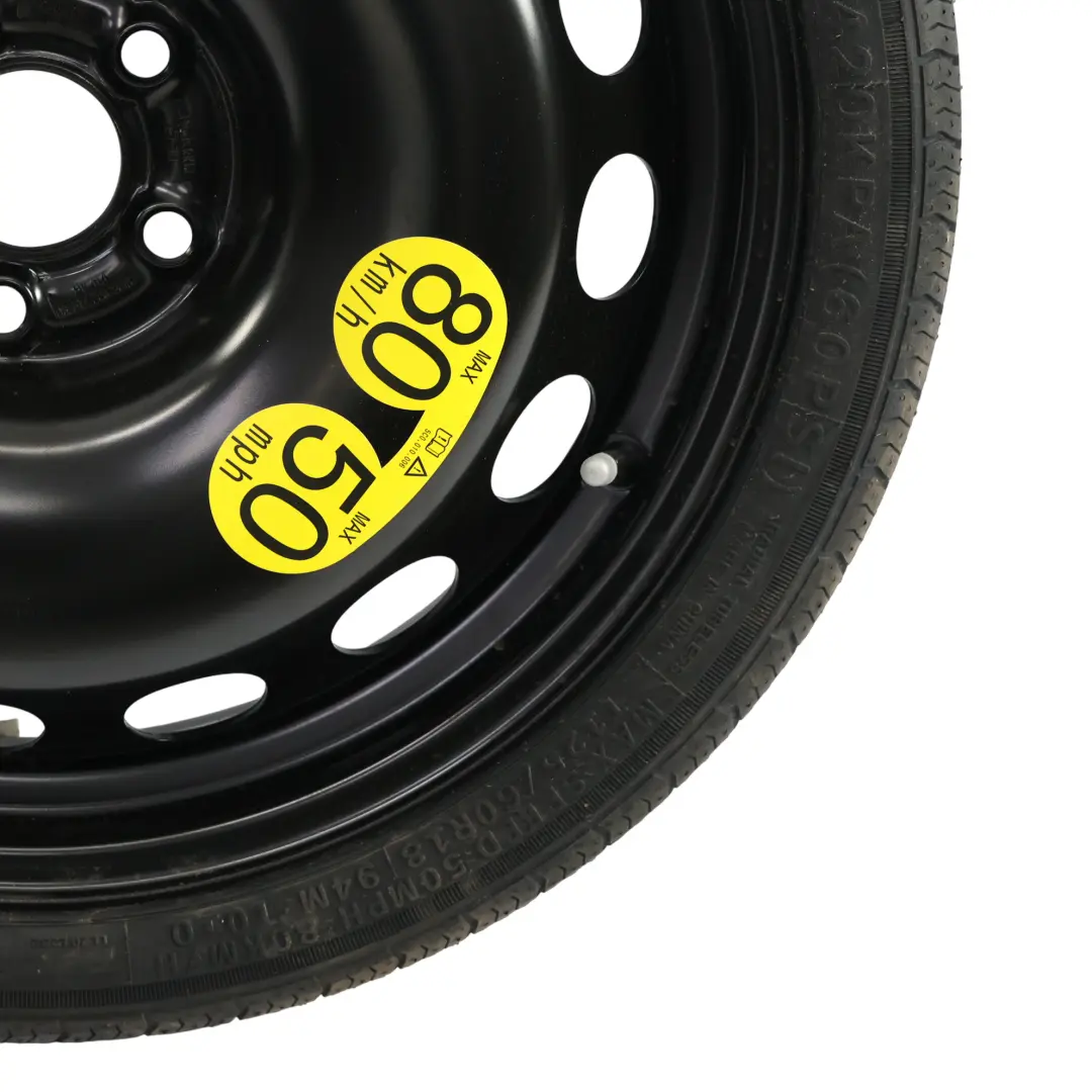 VW Polo Mk6 Rueda Ahorro Espacio Acero R18 3.5J ET:38 125/60 - SKU 2Q0601027AR - Número de pieza 2Q0601027AR