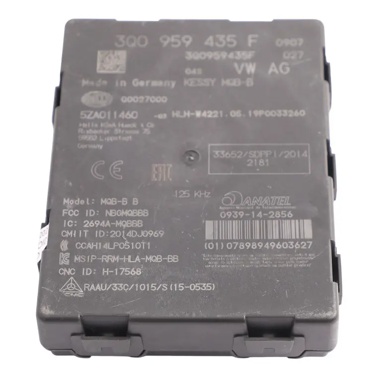 Audi A3 S3 RS3 8V Entry Keyless Kessy Control Module Unit ECU 3Q0959435F