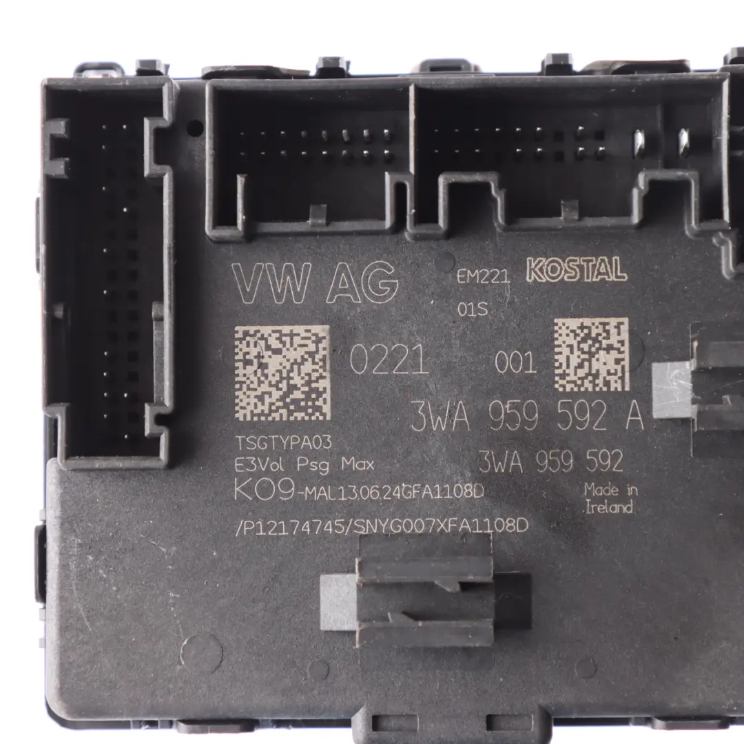 8Y Door Control Unit ECU Module Front Left N/S Side 3WA959595A to Audi A3 with Part number 3WA959592A Audi A3 8Y Door Control Unit ECU Module Front Left N/S Side 3WA959595A - SKU 3WA959592A - Part number 3WA959592A