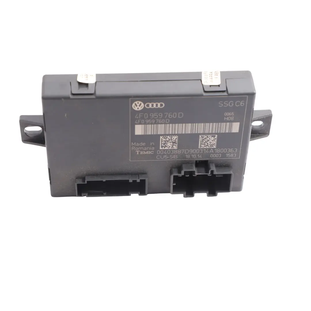 Audi Q7 4L Asiento Delantero Memoria Módulo Control Unidad ECU - SKU 4F0959760D - Número de pieza 4F0959760D