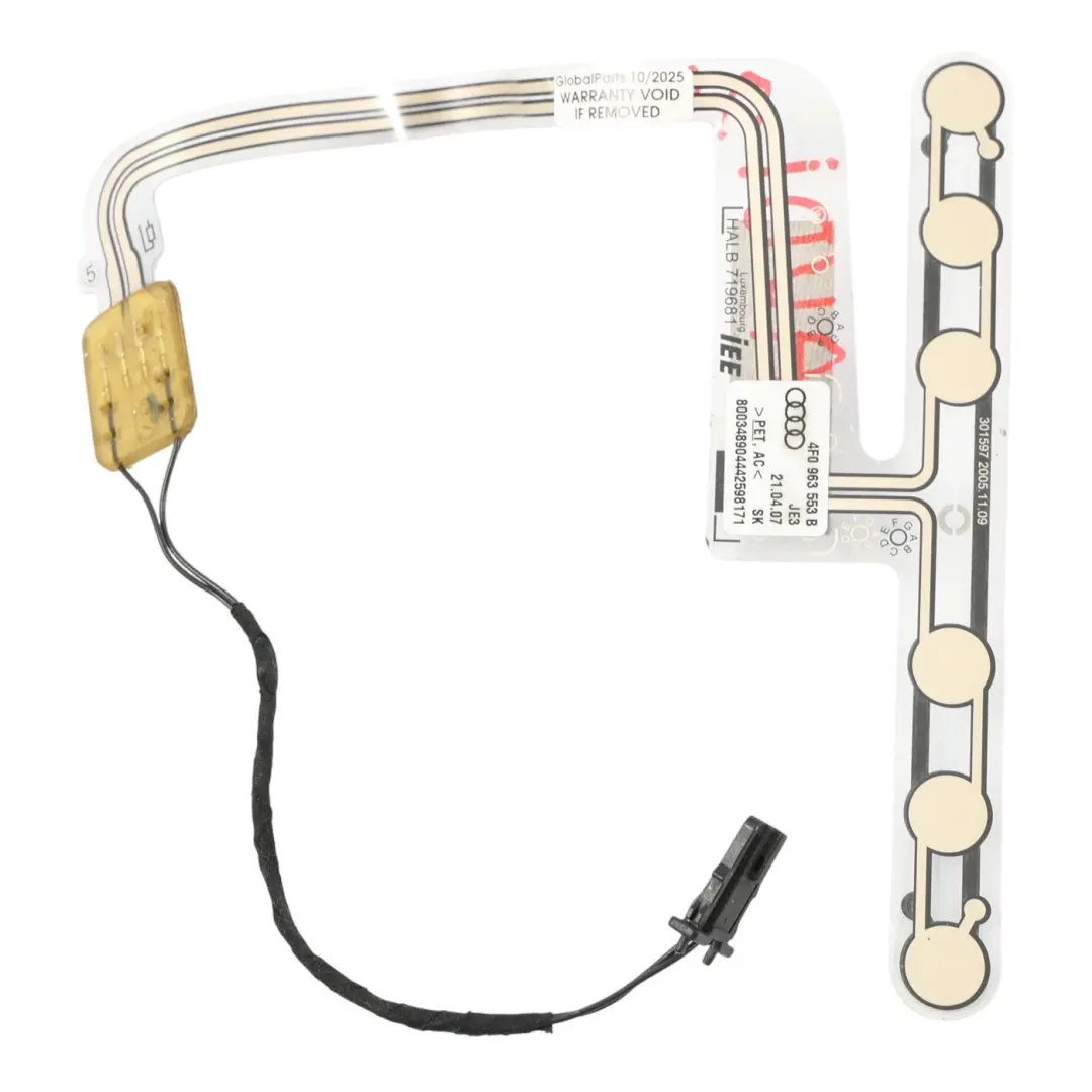 Alfombrilla Sensor Ocupación Asiento Pasajero para Audi A6 C6 con número de pieza 4F0963553B Audi A6 C6 Alfombrilla Sensor Ocupación Asiento Pasajero - SKU 4F0963553B - Número de pieza 4F0963553B