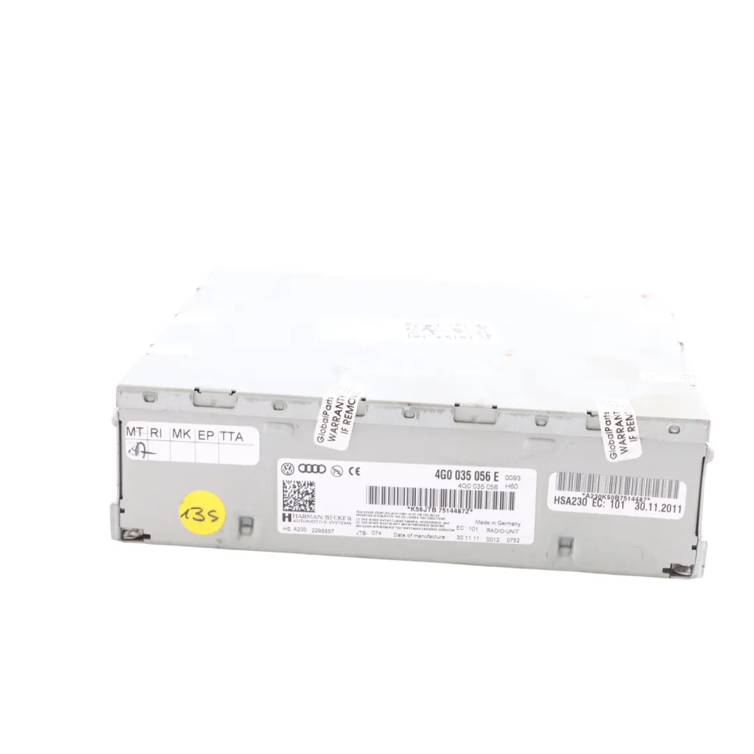 Audi A5 8F A6 4G Sat Nav Multimedia DAB Radio Control Head Unit - SKU 4G0035056E - Part number 4G0035056E