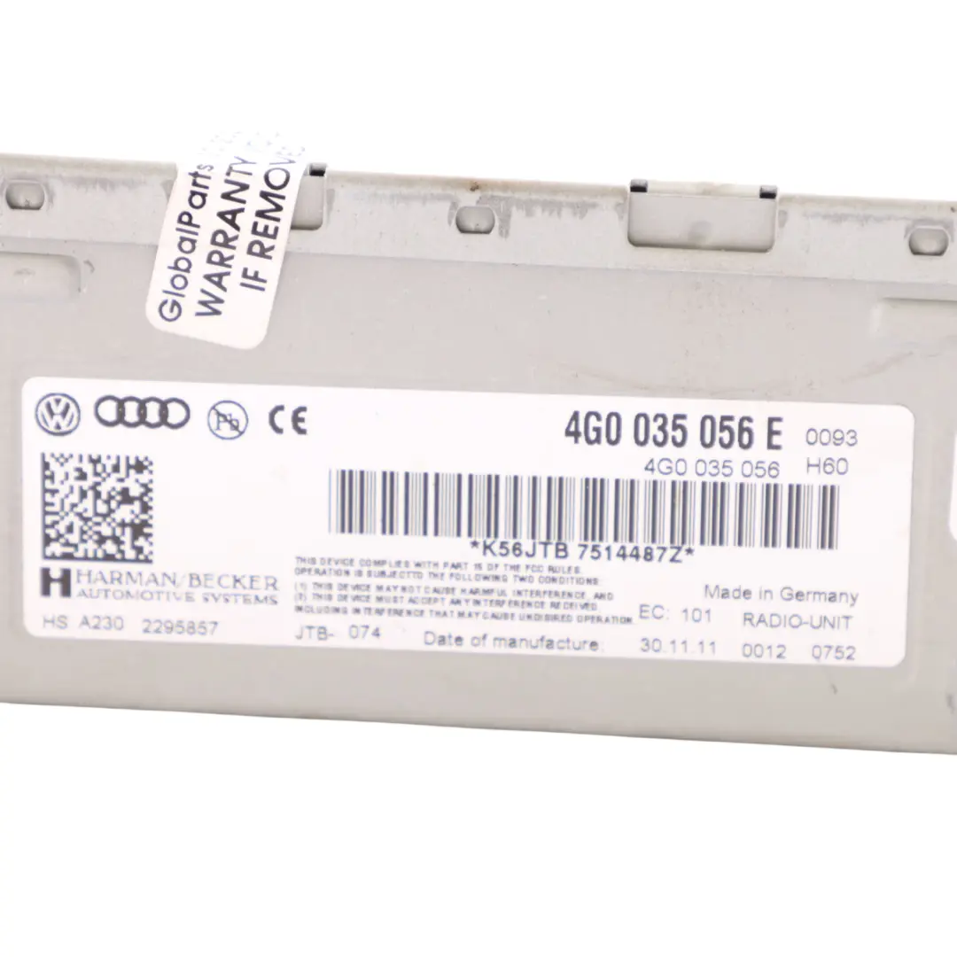 8F A6 4G Sat Nav Multimedia DAB Radio Control Head Unit to Audi A5 with Part number 4G0035056E Audi A5 8F A6 4G Sat Nav Multimedia DAB Radio Control Head Unit - SKU 4G0035056E - Part number 4G0035056E