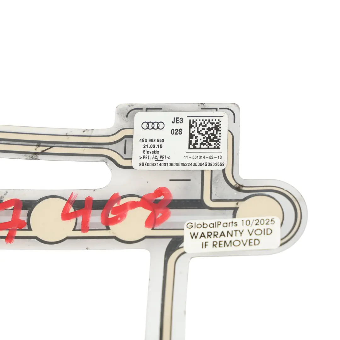Occupancy Mat Sensore Sedile Anteriore Mat Unità per Audi A7 4G con numero di parte 4G0963553 Audi A7 4G Occupancy Mat Sensore Sedile Anteriore Mat Unità - SKU 4G0963553 - Numero di parte 4G0963553