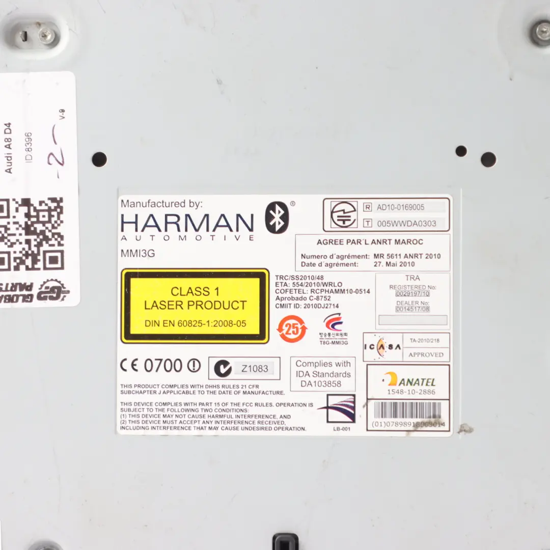 Audi A8 D4 4H Multimedia Radio Sat Nav CD Player SD SIM Head Unit - SKU 4H0035666L - Part number 4H0035666L
