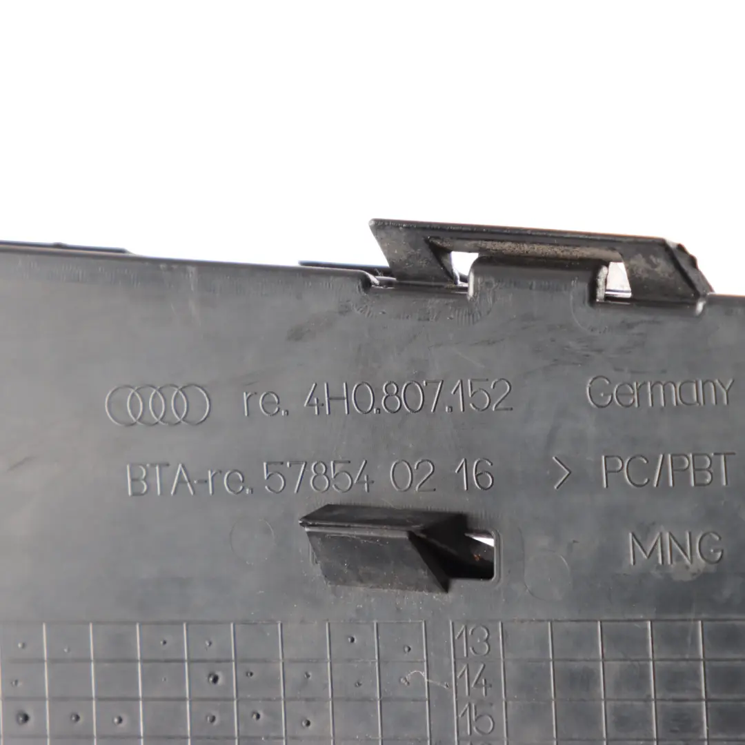 Front Bumper Lower Grille Trim Panel Cover Insert Right O/S 4H0807152 to Audi A8 D4 with Part number 4H0807680N Audi A8 D4 Front Bumper Lower Grille Trim Panel Cover Insert Right O/S 4H0807152 - SKU 4H0807680N - Part number 4H0807680N