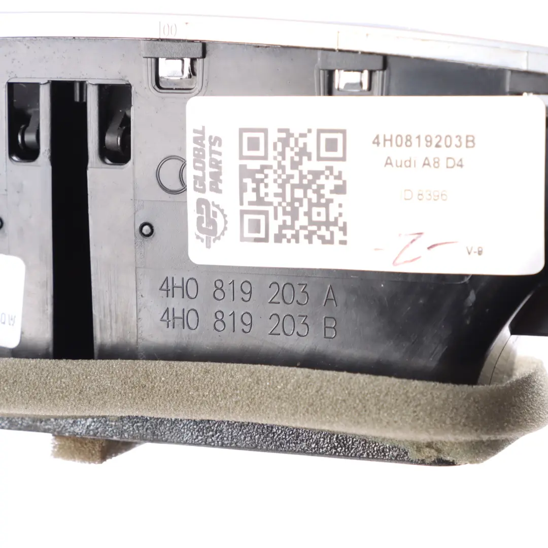 Centre Console Air Vent Panel Grille Nozzle to Audi A8 D4 Rear with Part number 4H0819203B Audi A8 D4 Rear Centre Console Air Vent Panel Grille Nozzle - SKU 4H0819203B - Part number 4H0819203B